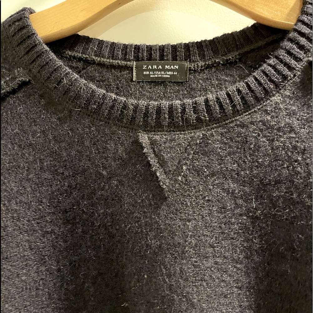 Zara Man navy blue wool sweater